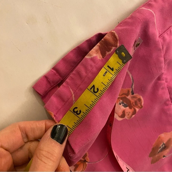 Vintage 90s Silk Floral Jacket Blazer Womens Size Small Pink Flower Print Granny - Picture 13 of 14